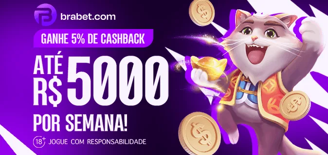 Cashback de 5% no cassino, até R$ 5.000 por semana